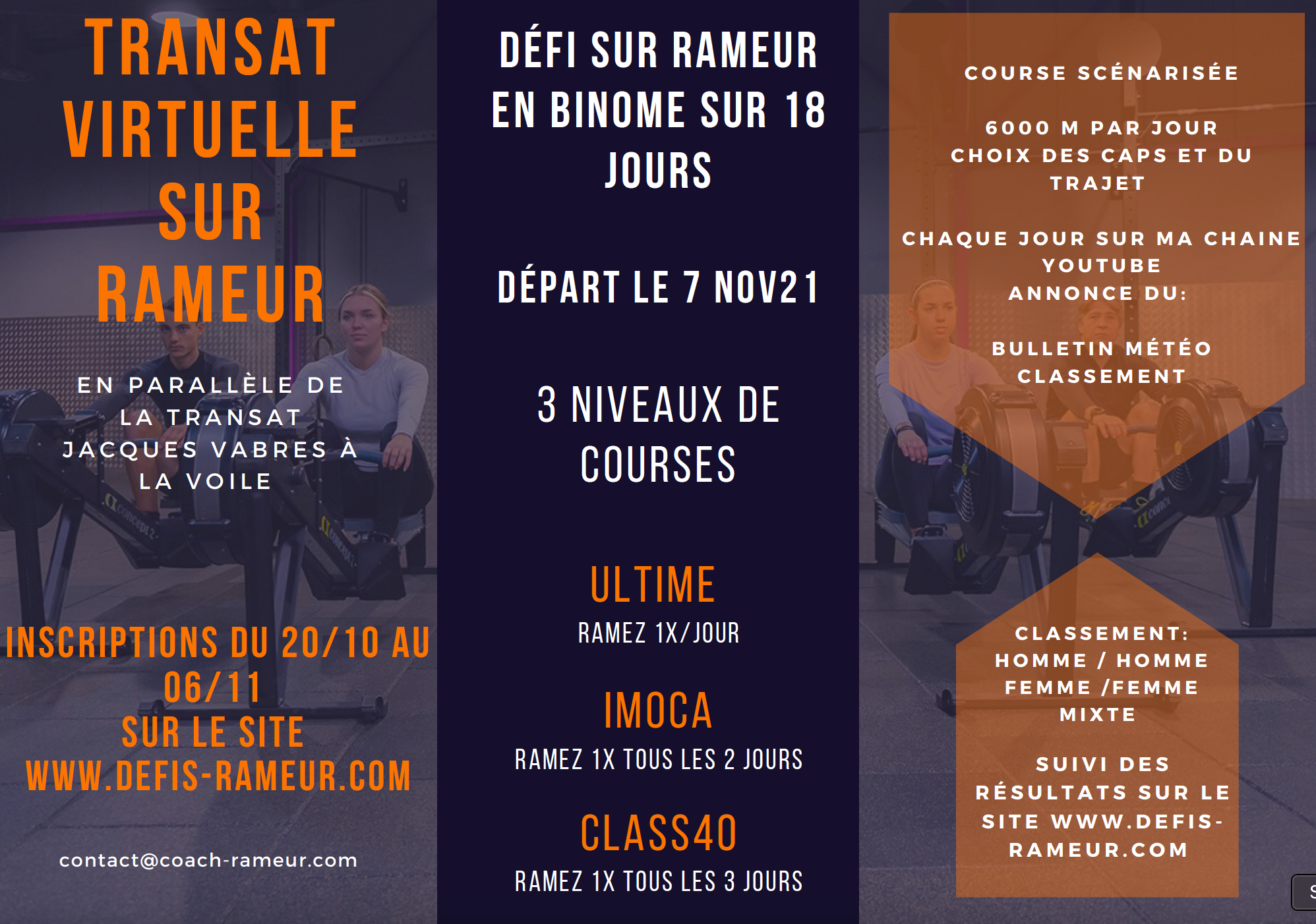 Défi sur rameur longue distance