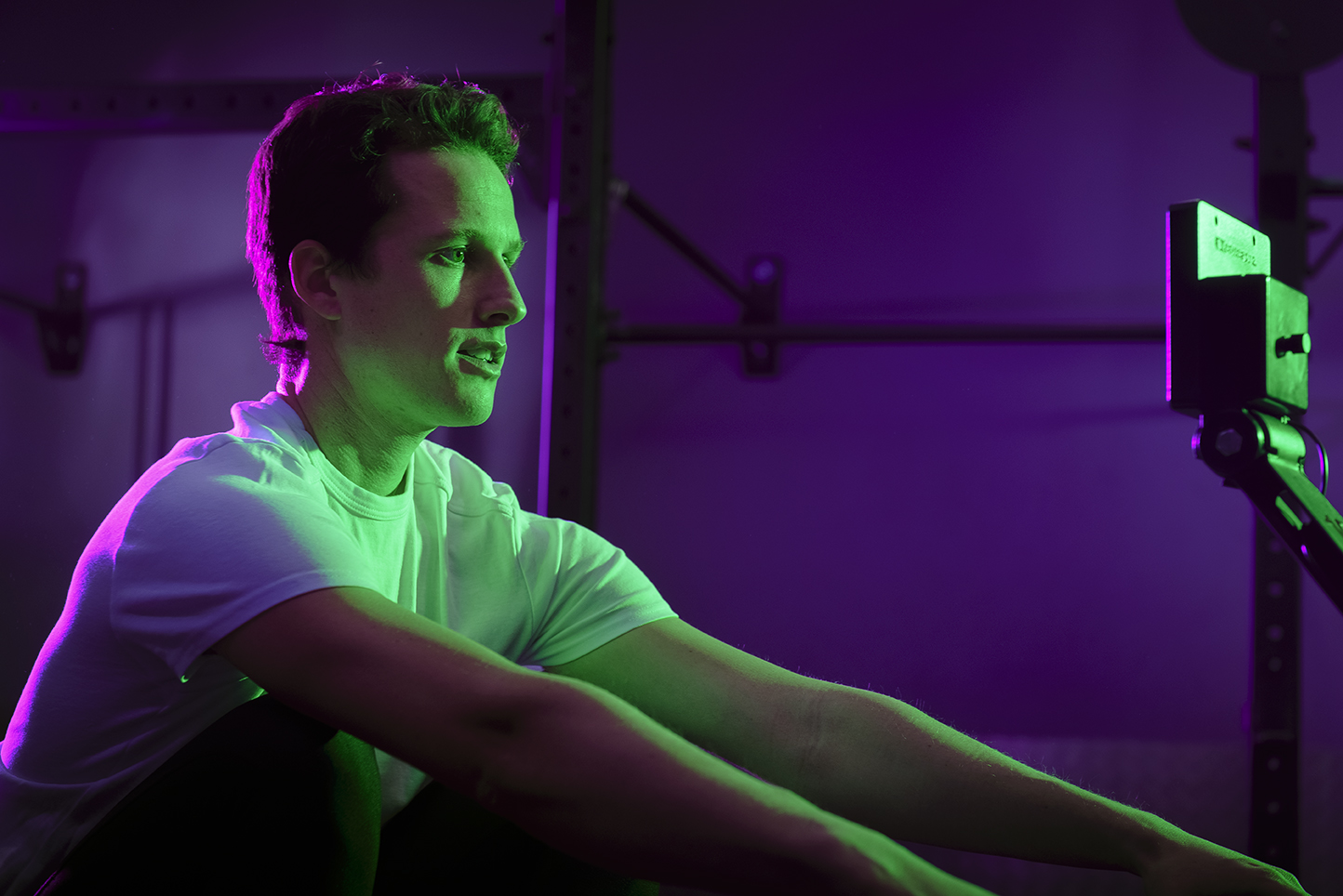 William sur son rameur.